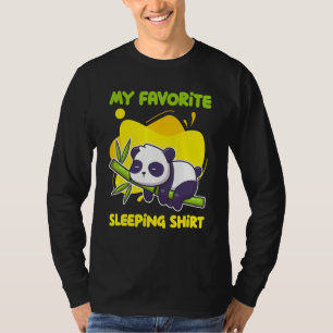 T-shirt Dormir Tard Napper Panda Ours Mignonne Anim Dormir