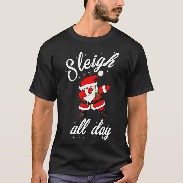 T-shirt Dormir toute la journée Dabbing Père Noël Fantasti (Devant)