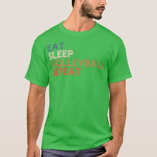T-shirt DORMIR VOLLEYBALL RÉPÉTER drôle vintage rétro3
