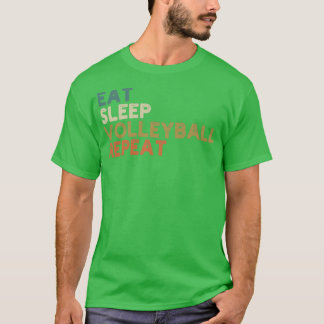 T-shirt DORMIR VOLLEYBALL RÉPÉTER drôle vintage rétro3
