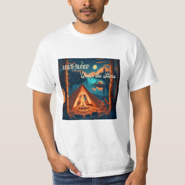 T-shirt Dormons sous les étoiles | Art de camping (Devant)