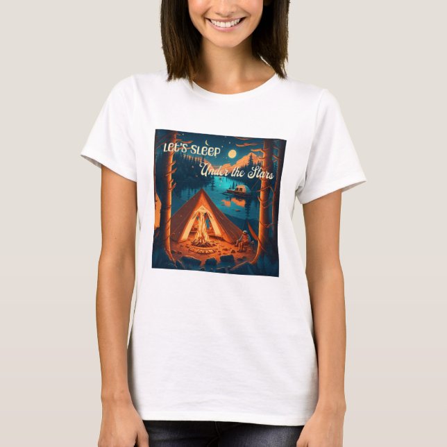 T-shirt Dormons sous les étoiles | Art de camping (Devant)
