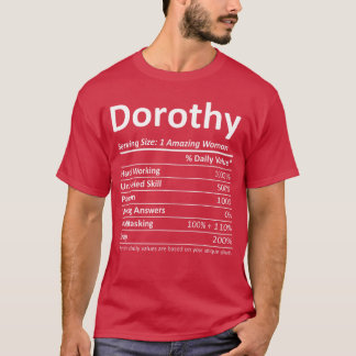 T-shirt Dorothy Nutrition Nom Personnalisé Drôle drôle