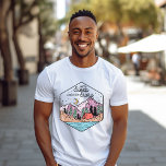 T-shirt Dors Sous Les Stars Camper Camping<br><div class="desc">Un tee-shirt de camper avec la citation : dormons sous les étoiles,  avec une scène sauvage avec montagnes,  arbres,  et une tente.</div>