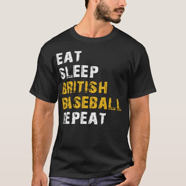 T-shirt dort baseball britannique (Devant)