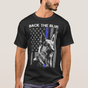T-shirt Dos Bleu Bleu Léger Bleu Drapeau K9 Allemand Sheph