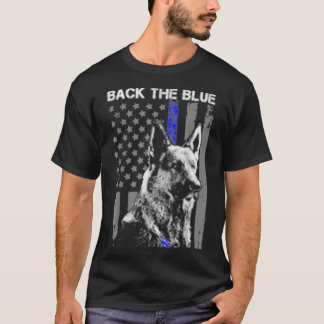 T-shirt Dos Bleu Bleu Léger Bleu Drapeau K9 Allemand Sheph
