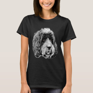 T-shirt Dos et blanc image d'une tête de Cockapoo seulemen