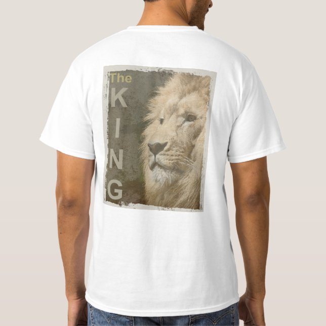 T-shirt Dos Moderne Imprimer Lion Face Top Modèles Mens (Dos)