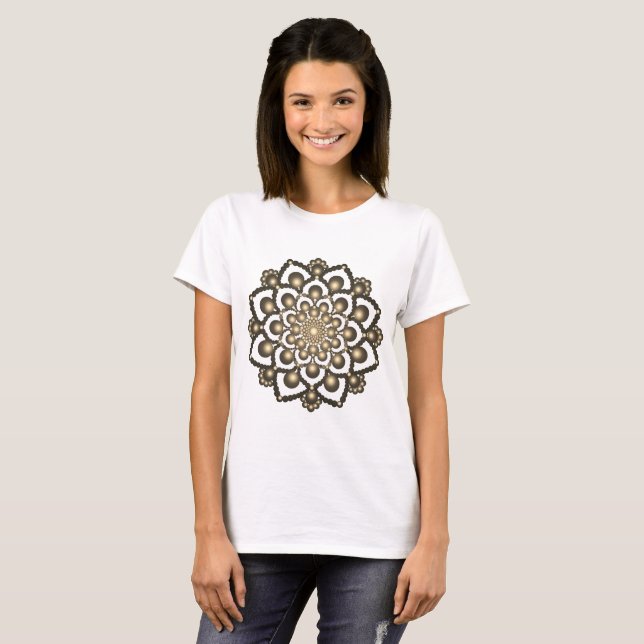T-shirt Dot rouge Mandala Fleur 2 (Devant entier)
