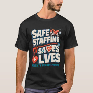 T-shirt Dotation sécuritaire Sauve la vie Infirmières Grèv