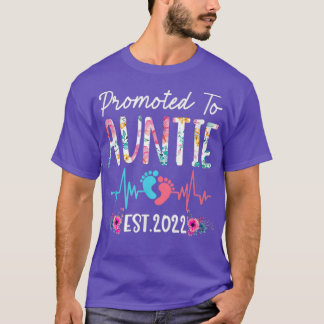 T-shirt Doted To Auntie Est 2022 Funny Floral Mothers D