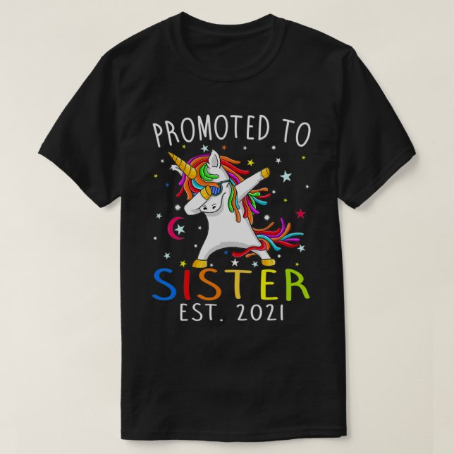 T-shirt Doted To Sister Est 2021 Unicorn (Design devant)