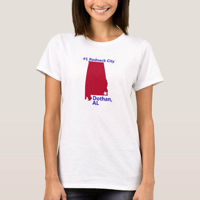 T-shirt Dothan des femmes, ville du plouc #1 dans le (Devant)
