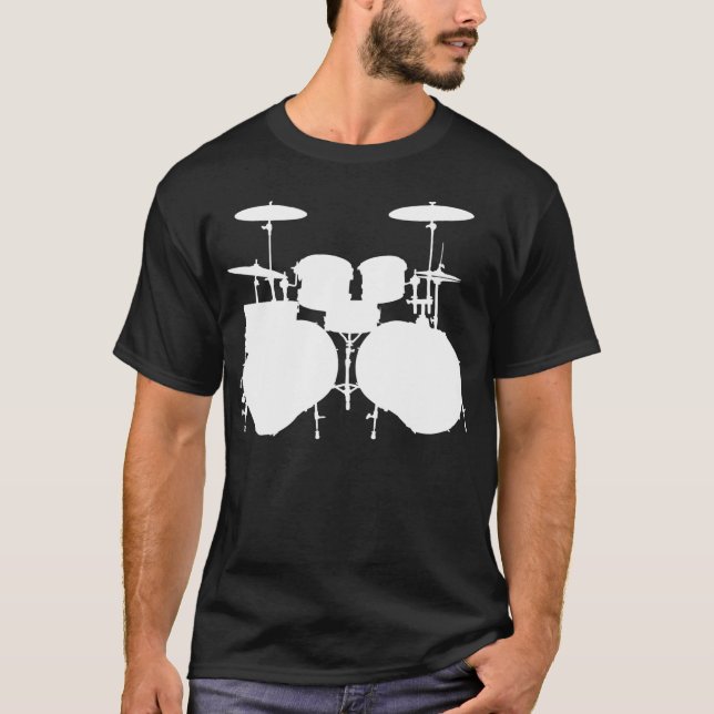 T-shirt Double basse Drumset - obscurité (Devant)
