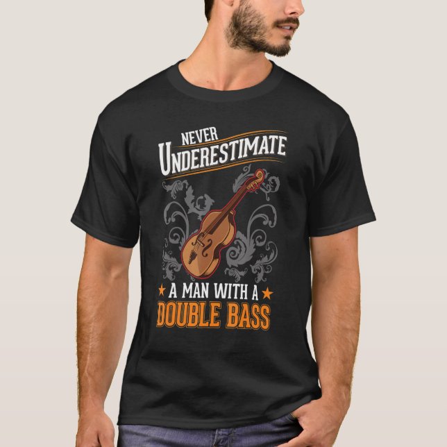 T-shirt Double Basse Homme Double Basse Joueur Contrabhelp (Devant)