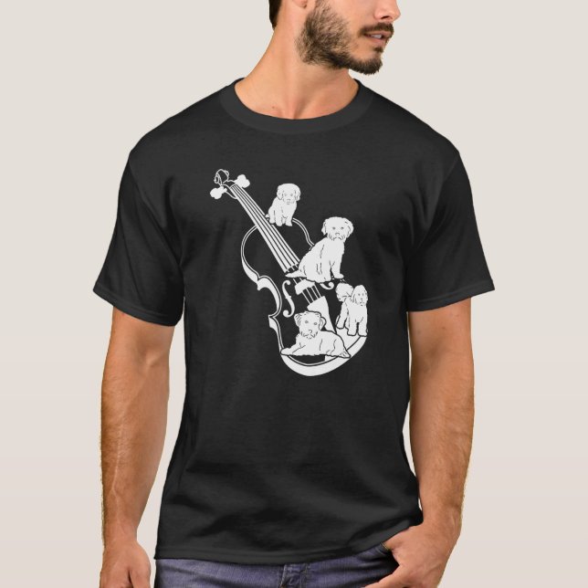 T-shirt Double Bassist Double Bass with Dogs Premium (Devant)