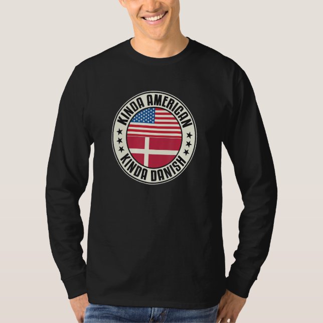 T-shirt Double citoyenneté américain danois Danemark Drape (Devant)