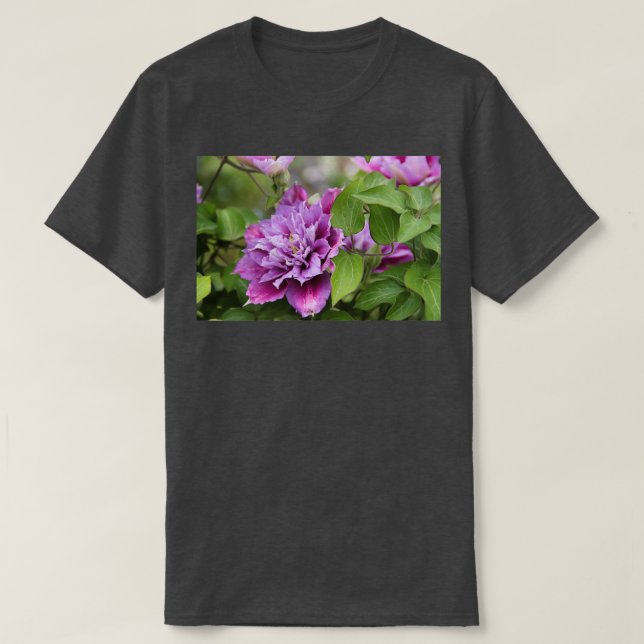 T-shirt Double clematis violet et rose fleur d'escalade 6 (Design devant)