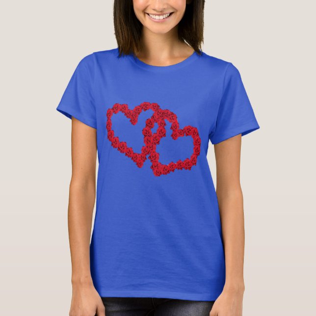 T-shirt Double coeur, petite amie Saint Valentin (Devant)