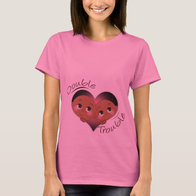 T-shirt Double coeur Twins Trouble ethnique (Devant)