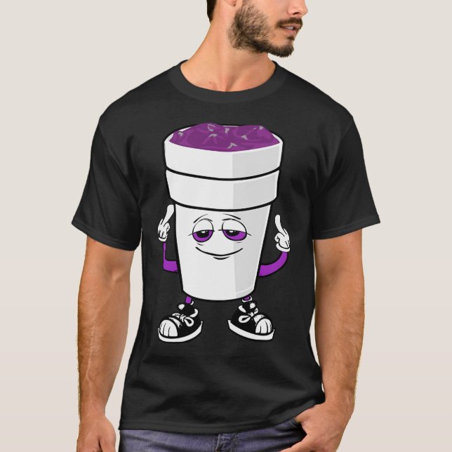 T-shirt Double Coupe Styrofoam Lean Codeine Purple Boire S (Devant)