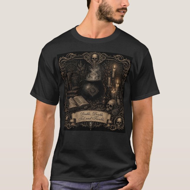 T-shirt Double Double Chaudron de Sorcière (Devant)