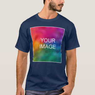 T-shirt Double face bleu marine Ajouter votre image Logo H