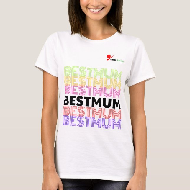 T-shirt double face couleur rétro pour la meilleur (Devant)