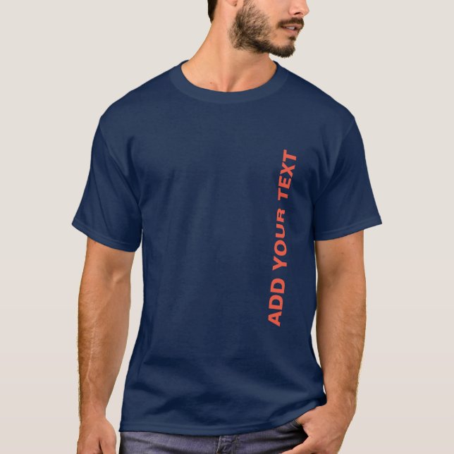 T-shirt Double face Custom Ajouter un texte Marine Blue Ho (Devant)