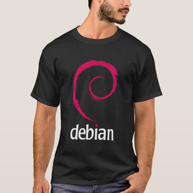 T-shirt (Double face) Debian Linux - Opérat sécurisé robus (Devant)