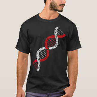 T-shirt Double Hélix ADN Bioinformatique nuage de mots