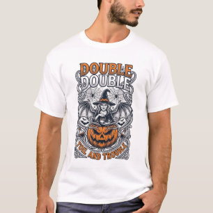 T-shirt Double peine Malheur Sorcière Citrouille Halloween