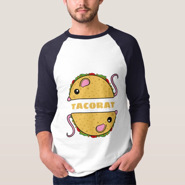T-Shirt Double Taco Rat Raglan (Texte Jaune) (Devant)