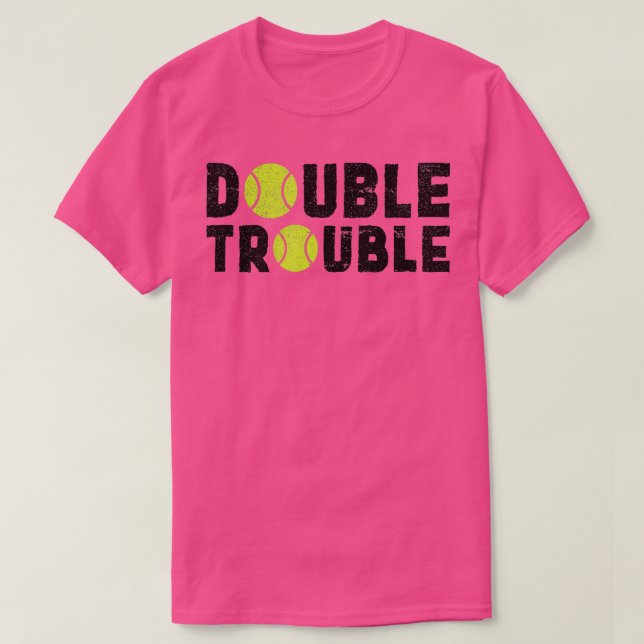 T-shirt Double Trouble Joueurs Doubles Drôle Tennis Shir (Design devant)