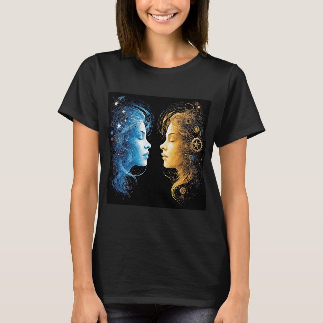 T-shirt Double Visages Représentant l'Énergie Cosmique (Devant)