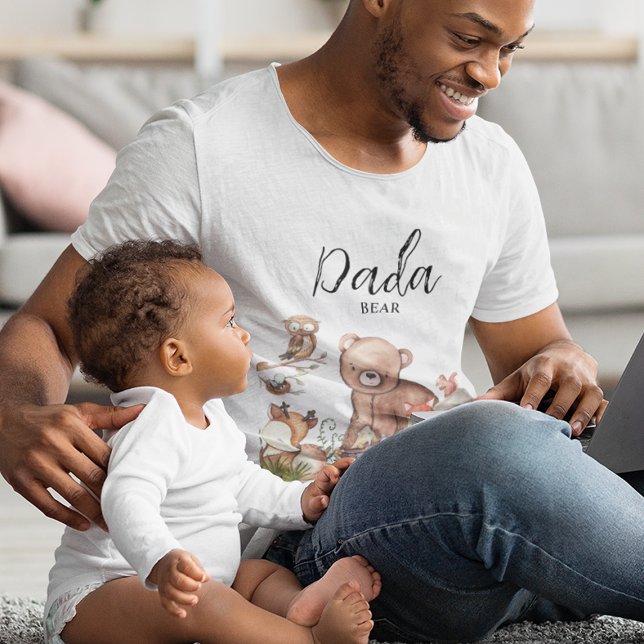 T-shirt Douce Baby shower d'animal de la forêt Ours Dada (Créateur téléchargé)