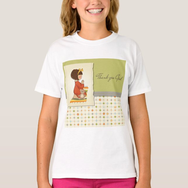 T-shirt Douce Fille Priante Merci Dieu (Devant)