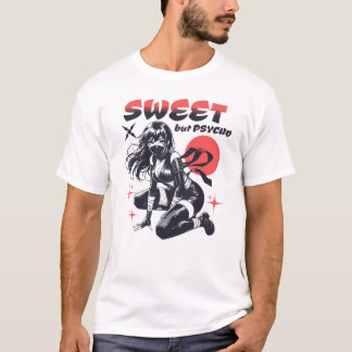 T-shirt Douce Mais Psycho Anime Ninja Girl