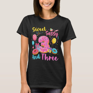 T-shirt Douce mignonne et trois 3ème anniversaire doux don