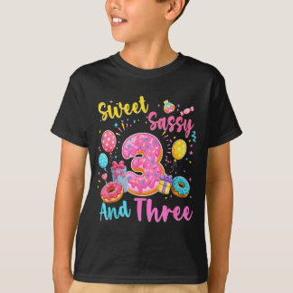 T-shirt Douce sassy et trois 3ème anniversaire doux donut