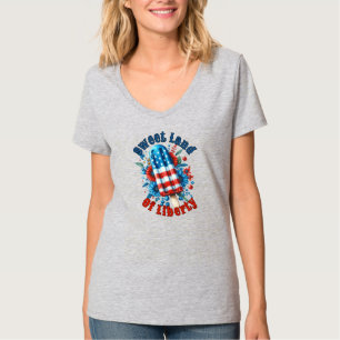 T-shirt Douce Terre de Liberté Popsicle Patriotique pour F