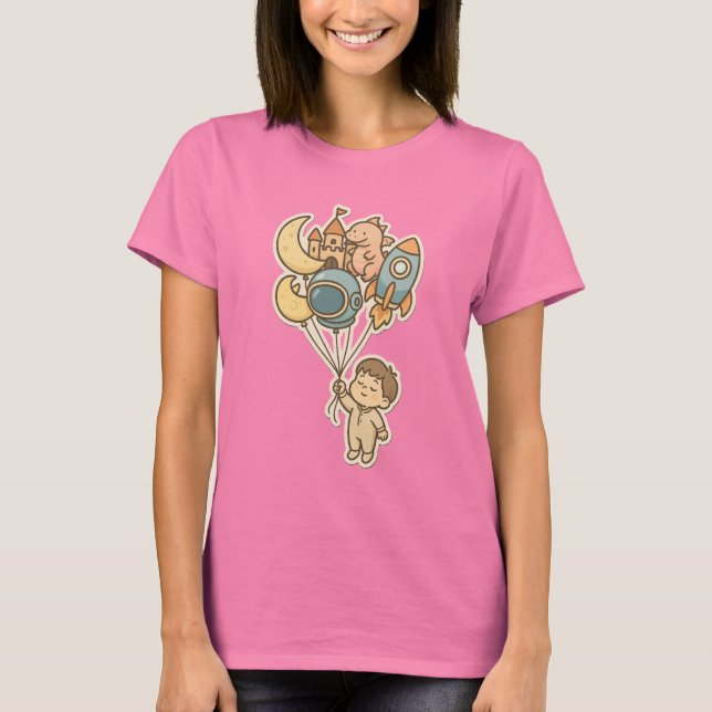 T-shirt Douces rêves Fantasy Balloons – Illustrations mign (Devant)