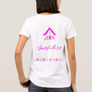 T-shirt Douche avec Love baby shower maison rose
