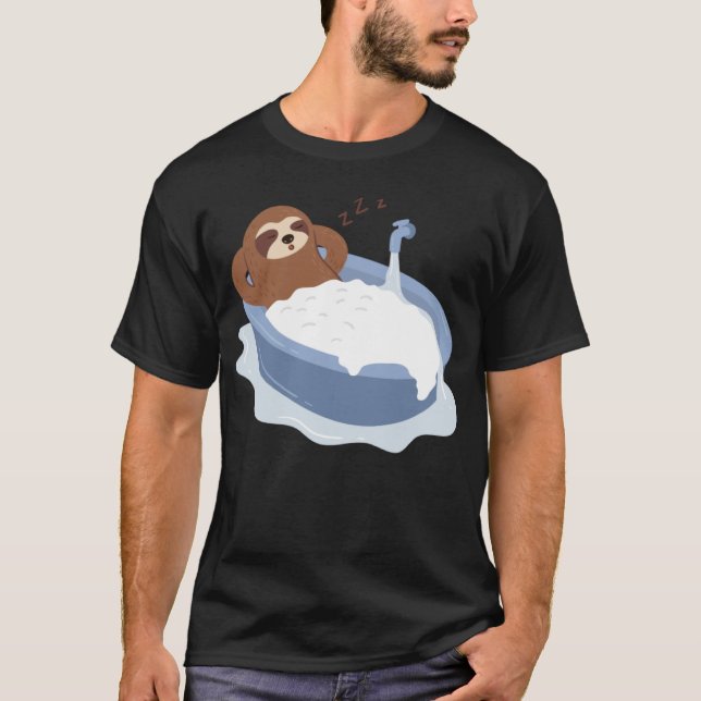 T-shirt Douche Sloth Dormir mignonne Fatigué Lazy Sloth (Devant)