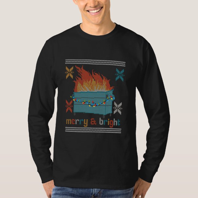 T-shirt Doudou de Noël moche Feu de Feu Joyeux Et (Devant)