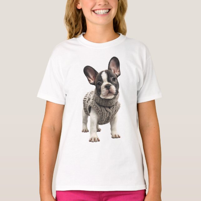 T-shirt Doudoune Perky Ears Frenchie pour Enfants (Devant)