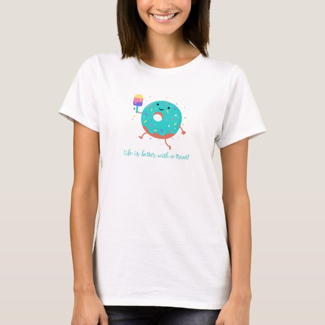 T-shirt Doughnut d'été et croustilles de poulet (Devant)