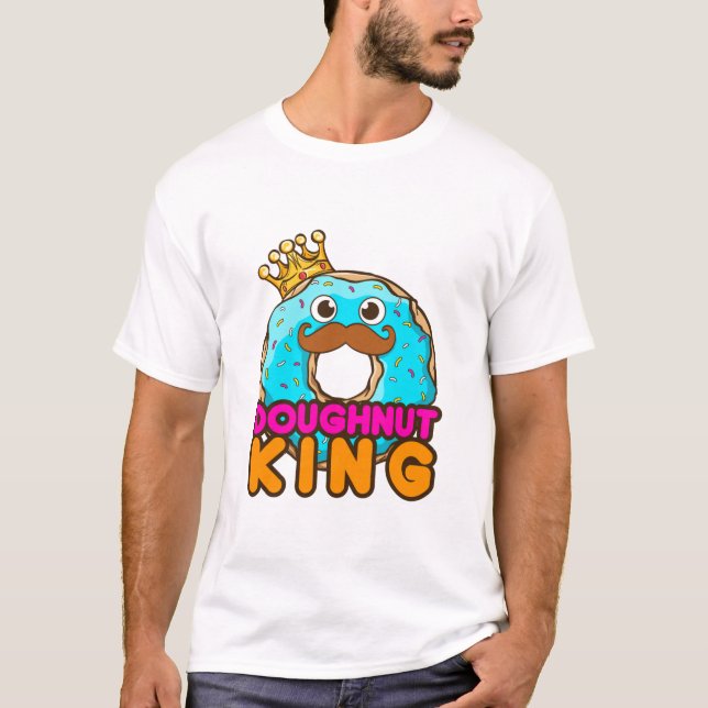 T-shirt Doughnut King Donut Lover Hommes garçons (Devant)