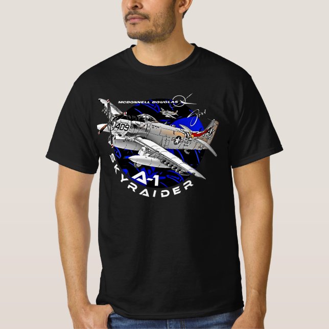 T-shirt Douglas A-1 Avion d'attaque Skyraider (Devant)